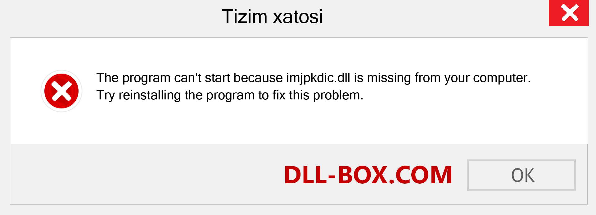 imjpkdic.dll fayli yo'qolganmi?. Windows 7, 8, 10 uchun yuklab olish - Windowsda imjpkdic dll etishmayotgan xatoni tuzating, rasmlar, rasmlar